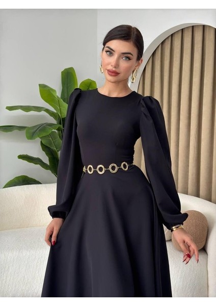 Mottisfashion Sali Balon Kol Elbise