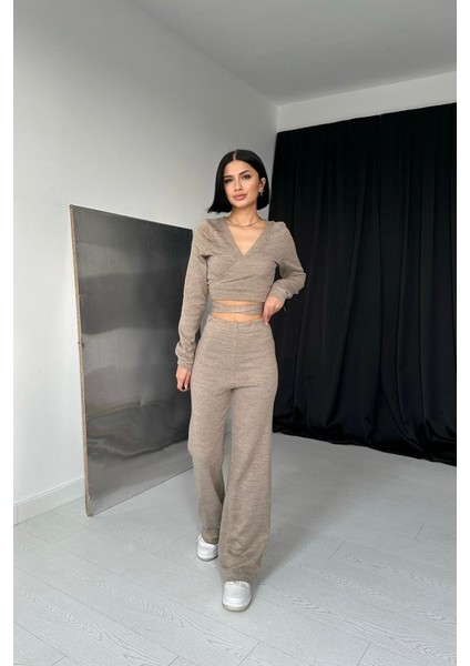 Mottisfashion Bej Triko Takım