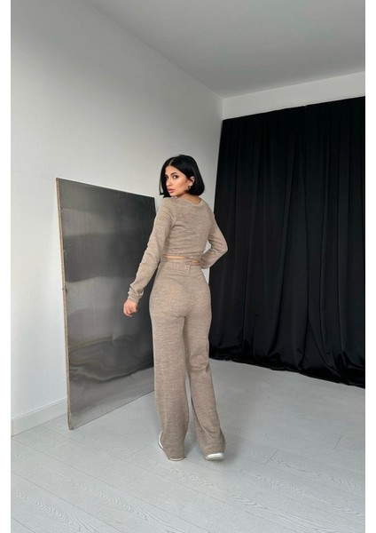 Mottisfashion Bej Triko Takım