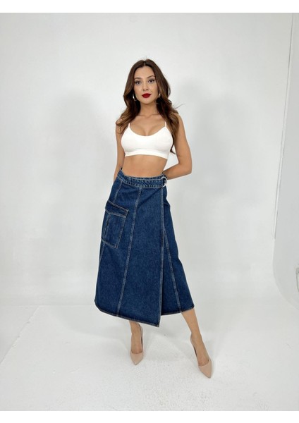 Mottisfashion 6522 Kot Etek-Mavi