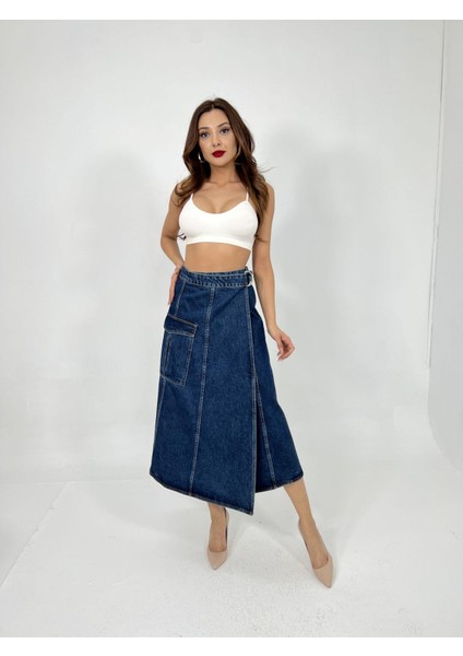 Mottisfashion 6522 Kot Etek-Mavi