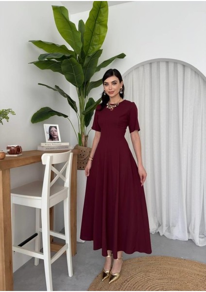 Mottisfashion Wera Pliseli Midi Elbise
