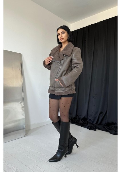 Mottisfashion Haki Apoletli Kürklü Ceket fiyatları