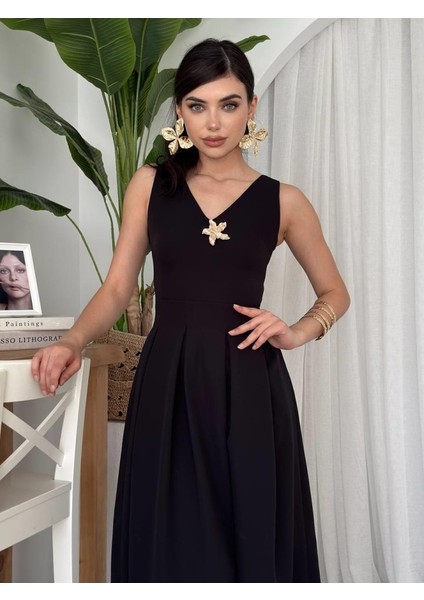 Mottisfashion Late Yıldız Detaylı Elbise