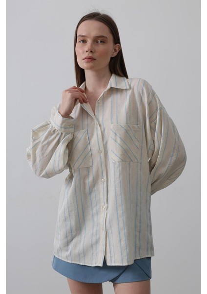 Mottisfashion Gömlek - Bej Mavi modelleri