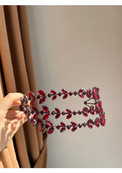 D39 Üç Sıralı Gelin Tacı Nişan Tacı Nikah Tacı Düğün Taç Kına Tacı Saç Aksesuarı fiyatları