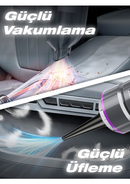 AHV-01 Kablosuz Güçlü Araç Süpürgesi ve Hava Üfleyici | 16000PA Vakum Gücü | 3 Kademeli Hız | 9 Parça Aksesuar fırsatları