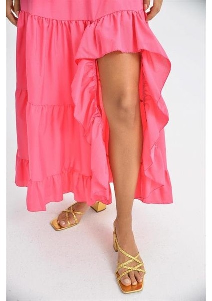 Mottisfashion Audrey Fıfrlı Yırtmaç Detay Etek 4037 fiyatları