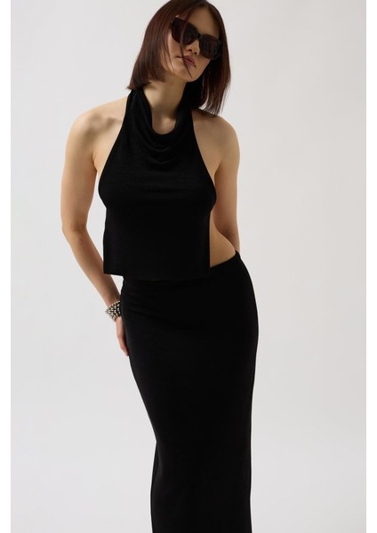 Mottisfashion Parlak Kumaş Maxi Etek modelleri