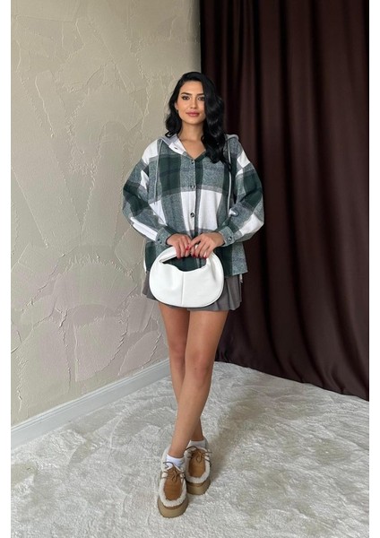 Mottisfashion Zümrüt Kapüşonlu Oduncu Gömlek