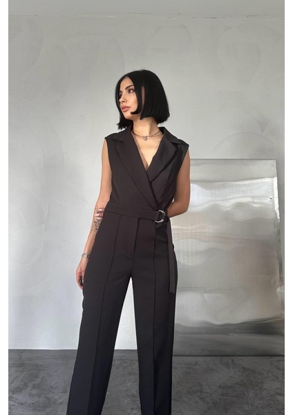 Mottisfashion Siyah Sıfır Kol Atlas Tulum fiyatları