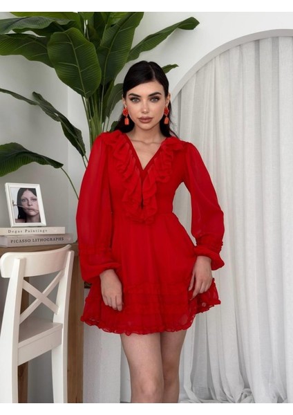 Mottisfashion Osıes Fırfırlı Elbise