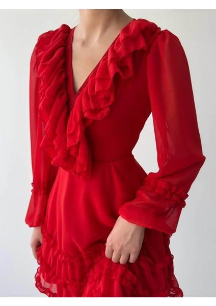 Mottisfashion Osıes Fırfırlı Elbise