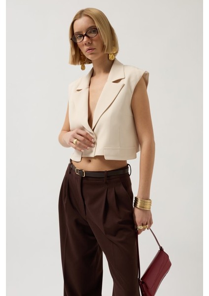 Mottisfashion Düğme Detay Cepli Yelek