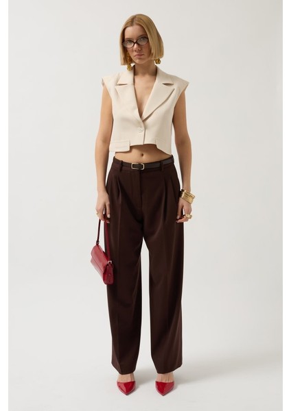 Mottisfashion Düğme Detay Cepli Yelek