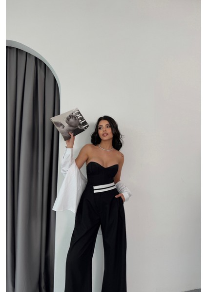 Mottisfashion Pantolon Bel Şerit Detaylı - Siyah fiyatları
