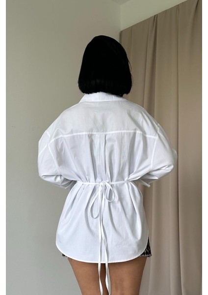 Mottisfashion Beyaz Kapaklı Pileli Gömlek modelleri