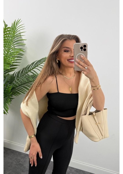 Mottisfashion Kadın Amazon Kumaş Çımalı Tayt