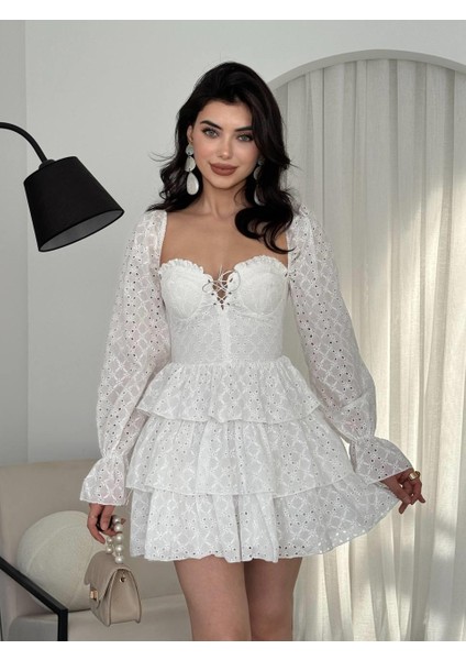 Mottisfashion Oxfo Göğüs Bağlamalı Elbise modelleri