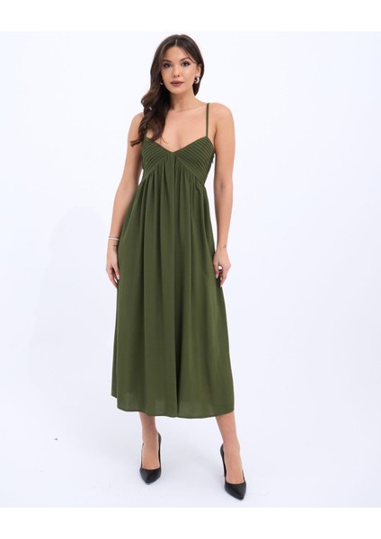 Mottisfashion 7322 Elbise-Haki