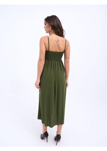 Mottisfashion 7322 Elbise-Haki