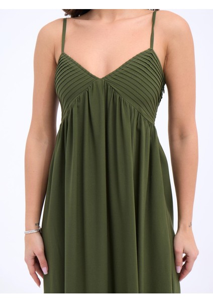 Mottisfashion 7322 Elbise-Haki
