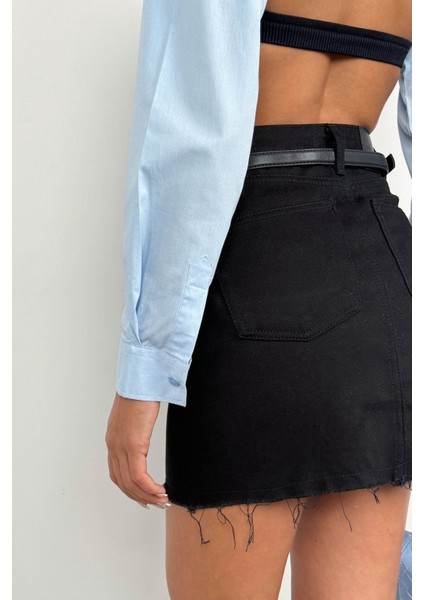 Mottisfashion Oval Kesim Crop Gömlek