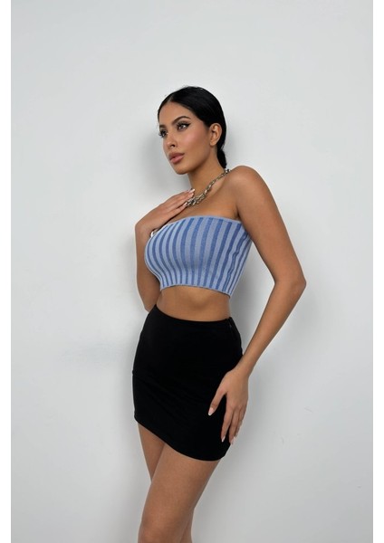 Mottisfashion Straplez Fitilli Crop