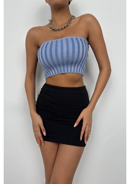 Mottisfashion Straplez Fitilli Crop