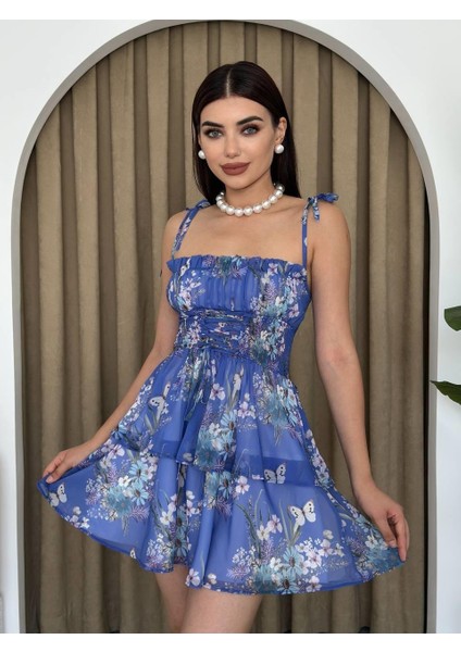 Mottisfashion Venlo Beli Lastikli Ip Askılı Elbise