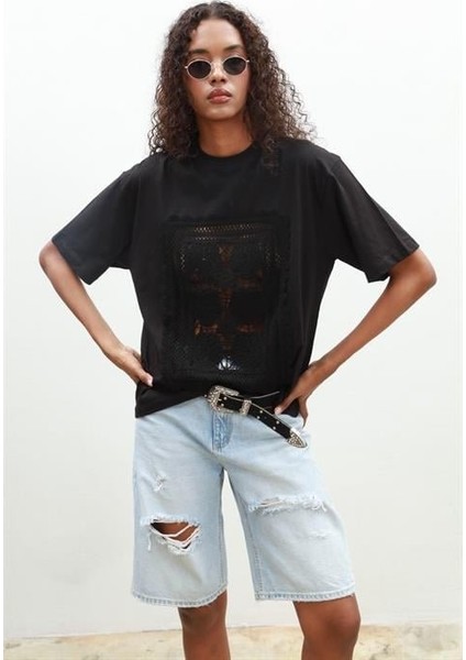 Mottisfashion Melasti Motifli Brodeli Tişört 8019-8 fiyatları