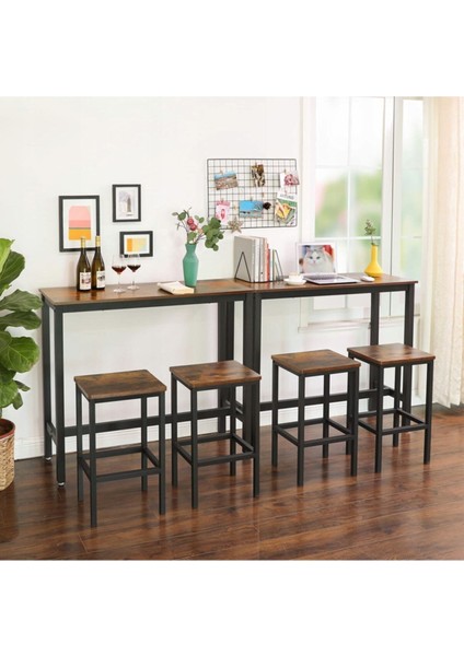 Baro Siyah Metal Ahşap Yemek Masası Yüksek 120X40X100 fırsatları