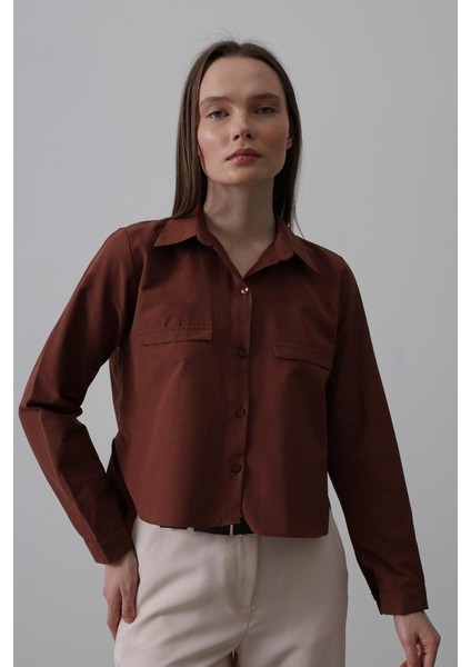 Mottisfashion Cepli Uzun Kol Gömlek - Koyu Kahve modelleri