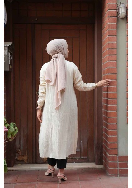 Düğmeli Bej Tesettür Tunik 70551BEJ modelleri