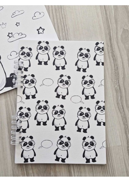 Panda Temalı Resim Defteri - A5 Defter Çizgili ve 2 Jel Kalem fırsatları