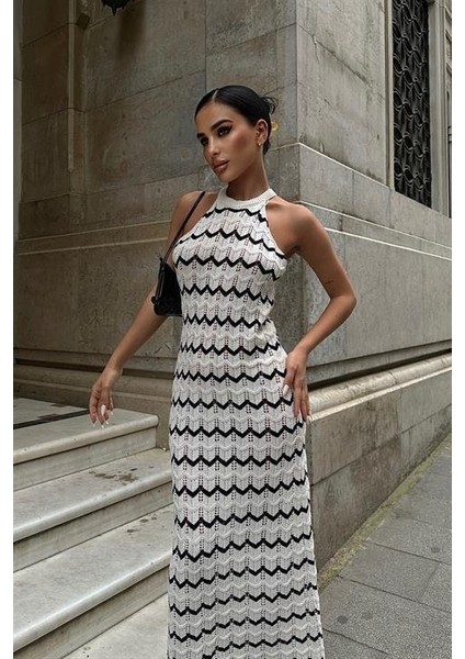 Mottisfashion Melina Ajurlu Halter Yaka Elbise 2774 modelleri