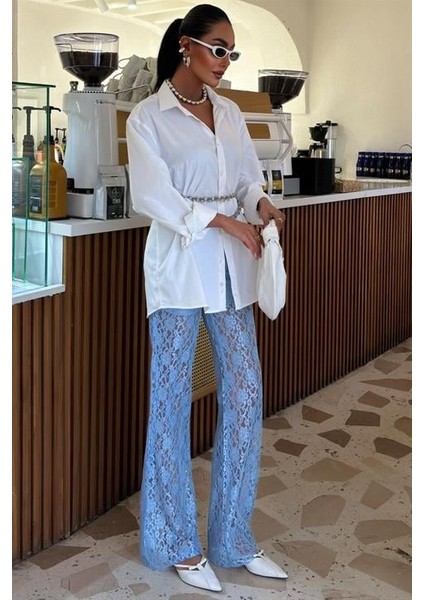 Mottisfashion Içi Astarlı Dantel Pantolon 0081