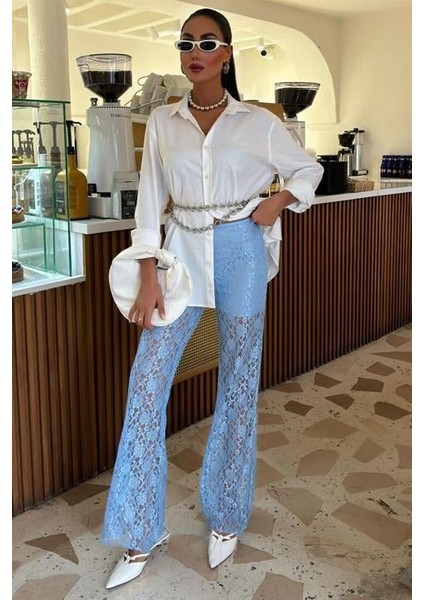 Mottisfashion Içi Astarlı Dantel Pantolon 0081