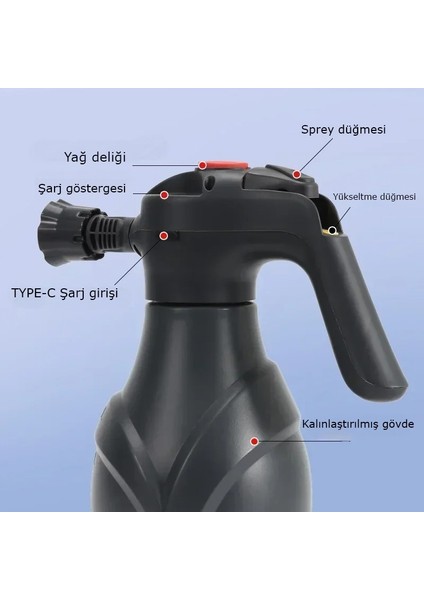 Elektrikli Köpük Püskürtücü Taşınabilir Şarjlı Araç Yıkama, Bahçe ve Balkon Temizlik Cihazı | Yüksek Basınçlı, Geniş Açılı Nozul, Köpükleme Özelliği, 2 Litre Kapasite, USB Şarjlı fiyatları