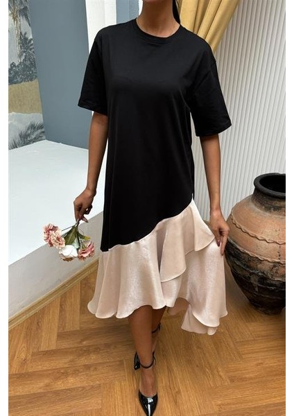 Mottisfashion Volanlı Süprem Elbise 2864