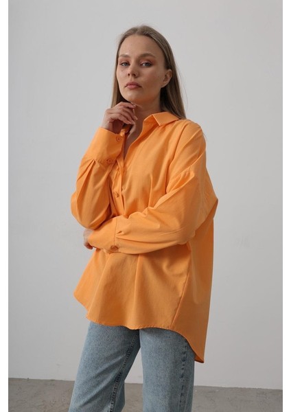 Mottisfashion Geniş Manşet Detaylı Gömlek - Kavun fırsatları