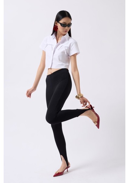 Mottisfashion Kurdele Detay Crop Gömlek modelleri