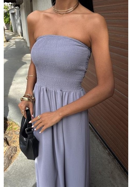 Mottisfashion Göğsü Gipeli Straplez Elbise 2878