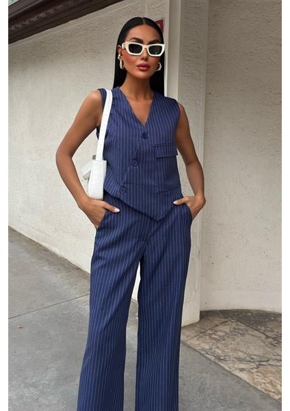 Mottisfashion Yeleği Çapraz Detay Düğmeli Cepli Yelekli Takım 10150 indirimleri