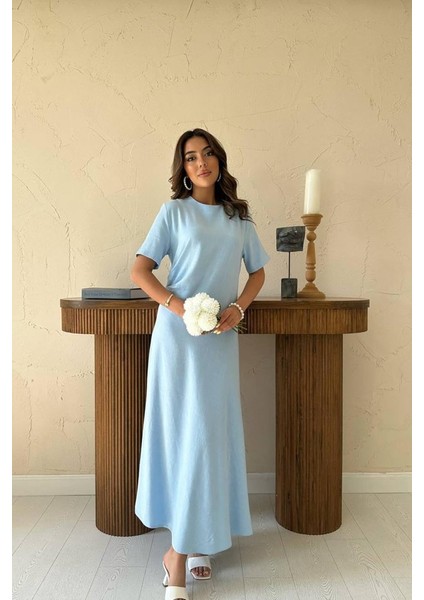 Mottisfashion Bebe Mavi Pileli Bisiklet Yaka Elbise fiyatları