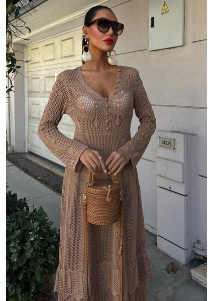 Mottisfashion Düğme Detaylı ve Kat Etekli Etnik Elbise 2859 indirimleri