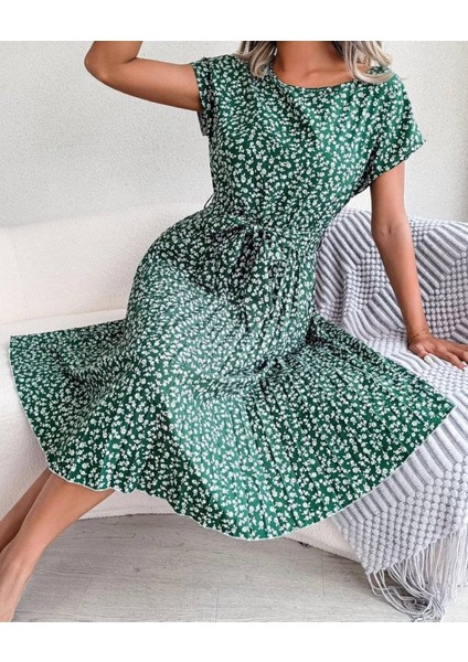Mottisfashion Dijital Baskılı Elbise