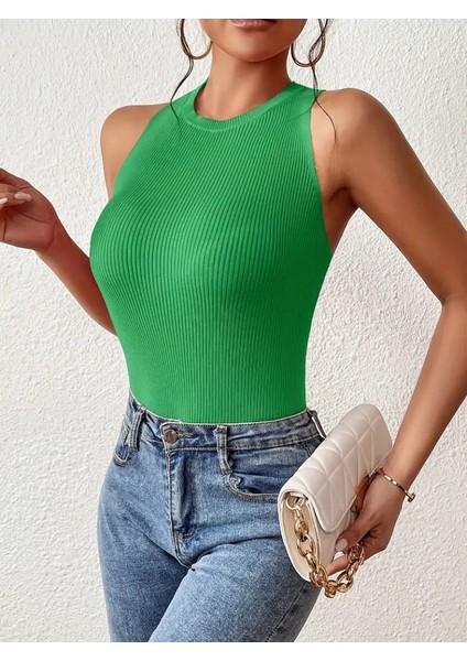 Mottisfashion Kadın Sıfır Kol Sırt Çapraz Detay Triko Bluz fiyatları
