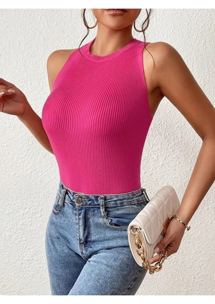 Mottisfashion Kadın Sıfır Kol Sırt Çapraz Detay Triko Bluz fiyatları