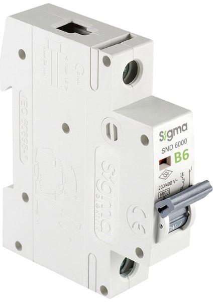 6SM106B B Tipi Monofaze 6A 6ka Otomatik Sigorta
